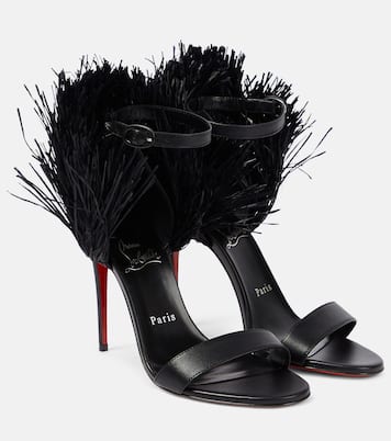 Sandalen Loubigirl Raffia 100 aus Leder | Christian Louboutin