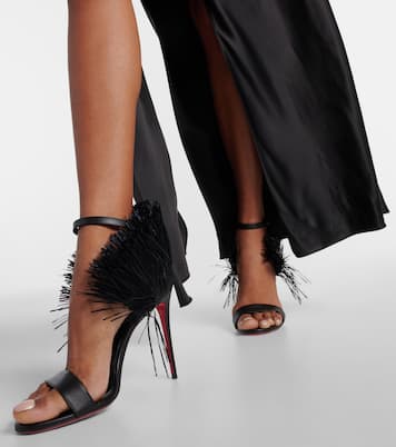 Sandalen Loubigirl Raffia 100 aus Leder | Christian Louboutin