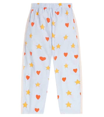 Hearts and Stars cotton poplin pants | Tinycottons