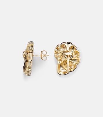 Boucles d'oreilles Large Nautilus Shell en or 14 ct et diamants | Sydney Evan