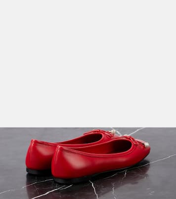 ELME FLAT | Black Nappa Leather Flats with Pearl Embellishment | Summer  Collection | JIMMY CHOO