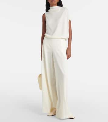 Pantaloni a gamba larga Dela in lana | The Row