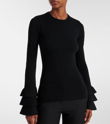 Pullover in lana con volant | Valentino