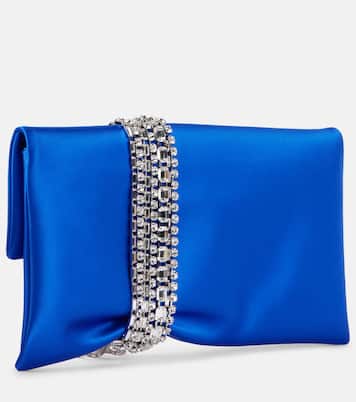 Clutch Zandra in raso con cristalli | Jimmy Choo