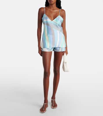 Top Iride en sarga de seda estampado | Pucci