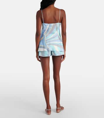 Top Iride en sarga de seda estampado | Pucci