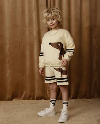 Felpa Dog in cotone a righe | Mini Rodini