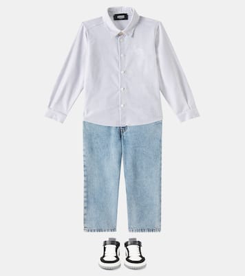 Camisa Medusa de algodón a rayas | Versace Kids