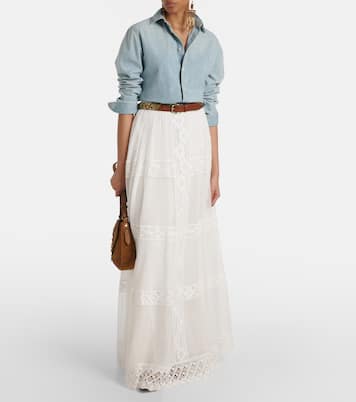 Falda larga Malti de algodón y seda | Ralph Lauren Collection