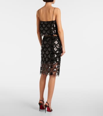 Sequined scalloped midi skirt | Rotate