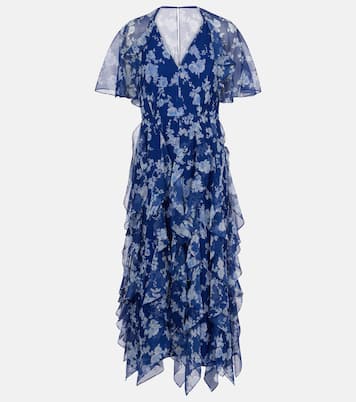 Abito midi in chiffon con stampa | Carolina Herrera
