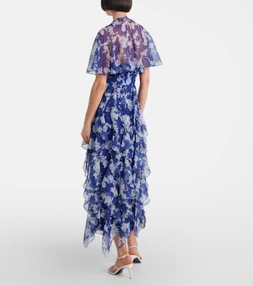 Abito midi in chiffon con stampa | Carolina Herrera