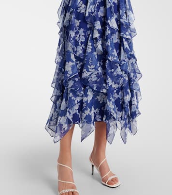 Abito midi in chiffon con stampa | Carolina Herrera