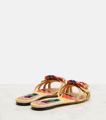 Mules Taormina en raphia à ornements | Dolce&Gabbana