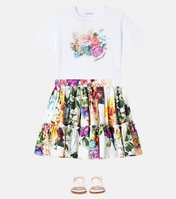 Jupe en coton à fleurs | Dolce&Gabbana Kids