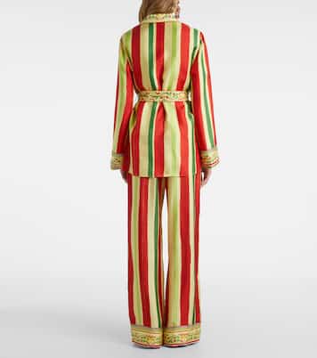 Belted striped silk shirt | Dolce&Gabbana