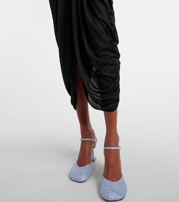 Vestido midi de seda drapeado  | Loewe