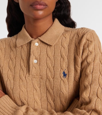 Cable-knit wool and cashmere polo sweater | Polo Ralph Lauren