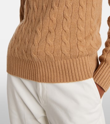 Cable-knit wool and cashmere polo sweater | Polo Ralph Lauren
