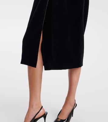 Cotton velvet pencil skirt | Saint Laurent