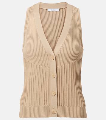 Bimba cotton-blend crêpe vest | Max Mara