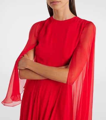 Caped draped silk chiffon gown | Givenchy