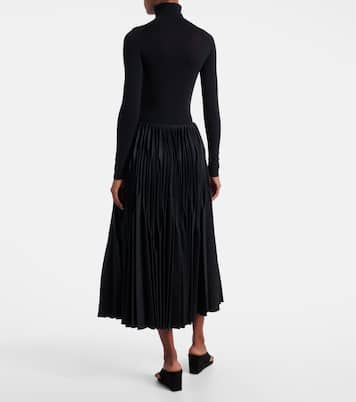 Pleated wool flannel midi skirt | Alaïa