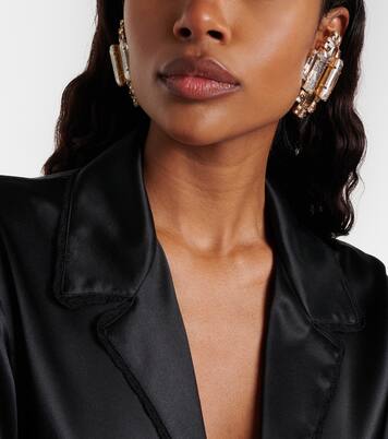 Orecchini a clip con cristalli | Saint Laurent