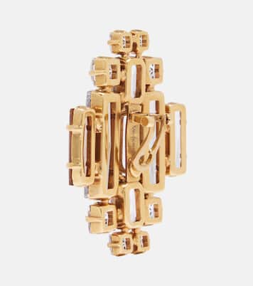 Orecchini a clip con cristalli | Saint Laurent