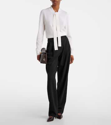 Tie-neck wool and cashmere sweater | Jardin des Orangers