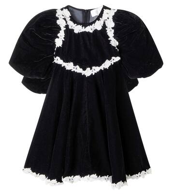 Lace-trimmed velvet dress | Petite Amalie  