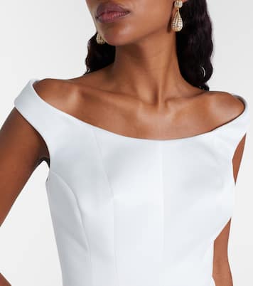 Vestido corto de novia Senka con hombros descubiertos  | Safiyaa
