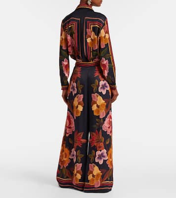 Pantalon ample à taille haute et fleurs  | Farm Rio