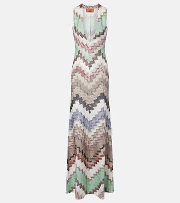 Zigzag lamé maxi dress | Missoni