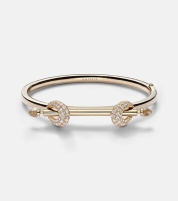 Chakra Icon 18kt gold bracelet with diamonds and quartz | Ananya