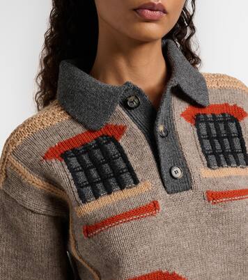 Polopullover aus Woll-Jacquard | JW Anderson
