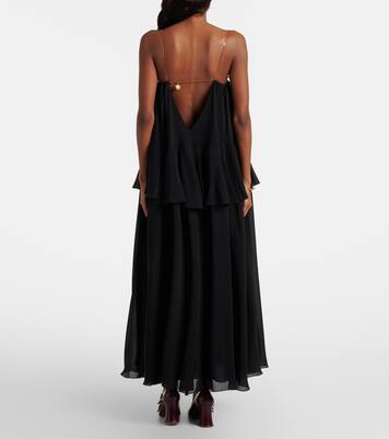 Embellished open-back silk georgette maxi dress | Chloé