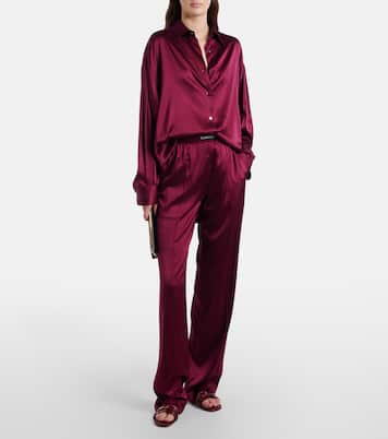 Julianne croc-effect leather slides | Tom Ford