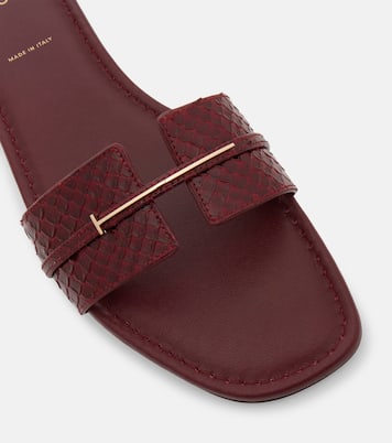 Julianne croc-effect leather slides | Tom Ford
