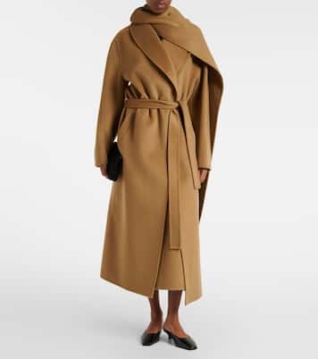 Scarf-detail wool and cashmere wrap coat | Róhe