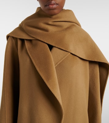 Scarf-detail wool and cashmere wrap coat | Róhe