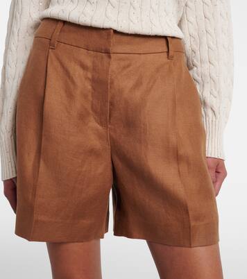 Bermudas de lino de tiro medio | Brunello Cucinelli