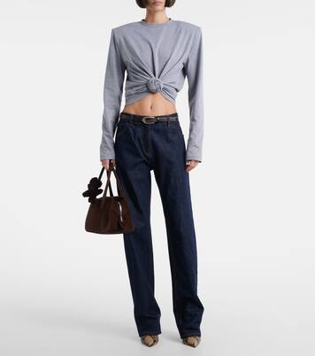 크롭 코튼 블렌드 저지 티셔츠 | Magda Butrym