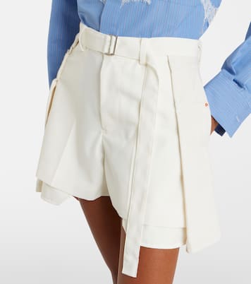 Paneled denim shorts | Sacai