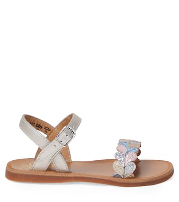 Plagette Ferns embellished leather sandals | Pom d'Api