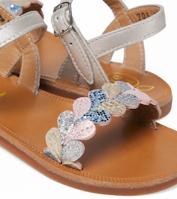 Plagette Ferns embellished leather sandals | Pom d'Api