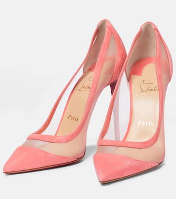 Galativi 100 suede-trimmed mesh pumps | Christian Louboutin