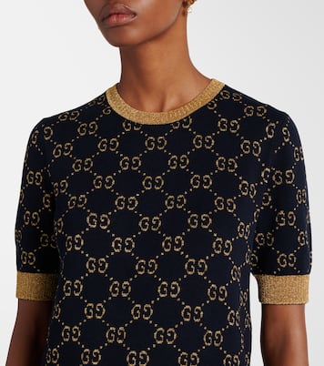 Top de lamé en mezcla de algodón | Gucci