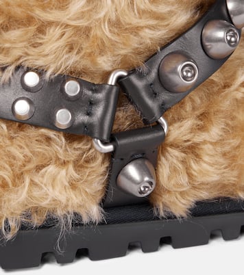 Studded teddy ankle boots | Miu Miu