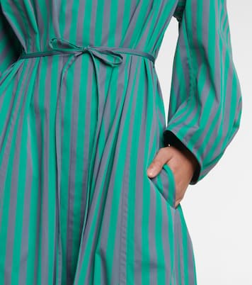 Robe midi rayée en coton | Jil Sander